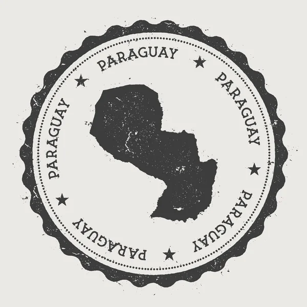 Timbro di gomma rotondo hipster Paraguay con mappa del paese . — Vettoriale Stock