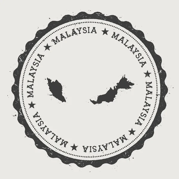 马来西亚时髦圆橡皮戳与国家地图. — 图库矢量图片