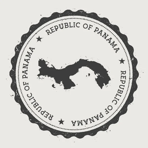 Panamá hipster ronda sello de goma con mapa del país . — Vector de stock