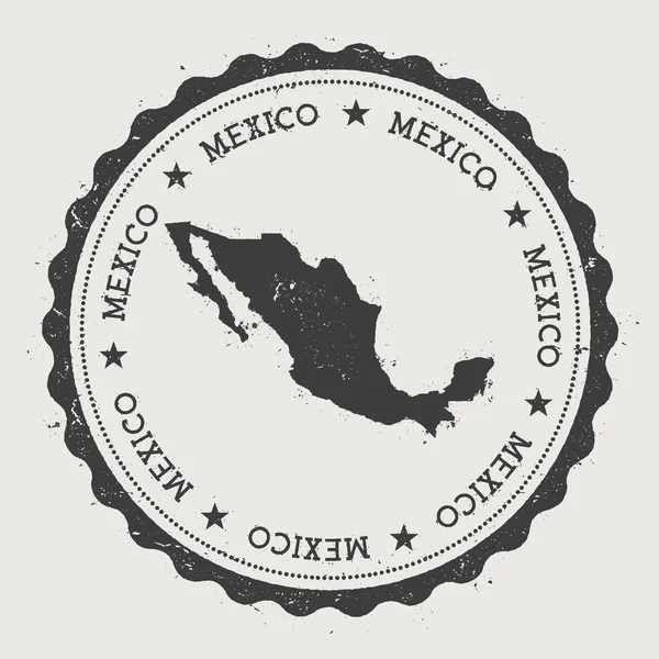 墨西哥时髦圆橡皮戳与国家地图. — 图库矢量图片