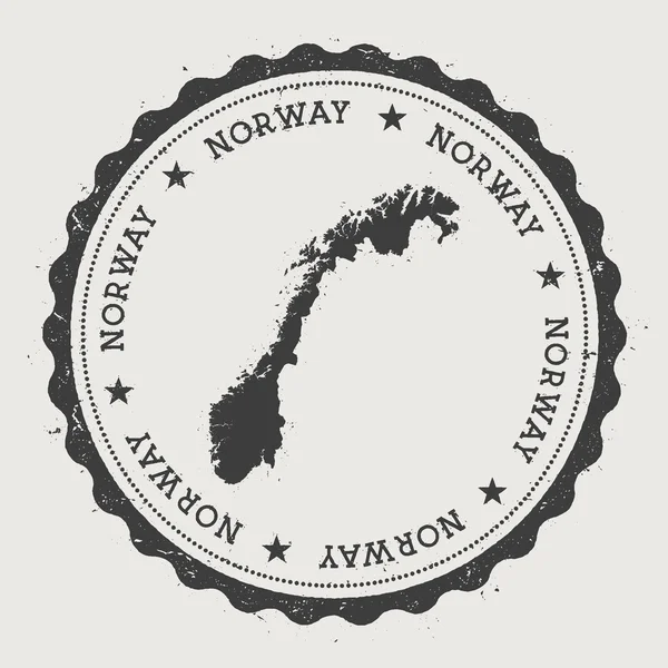 Norwegia hipster okrągły stempel z mapa kraju. — Wektor stockowy