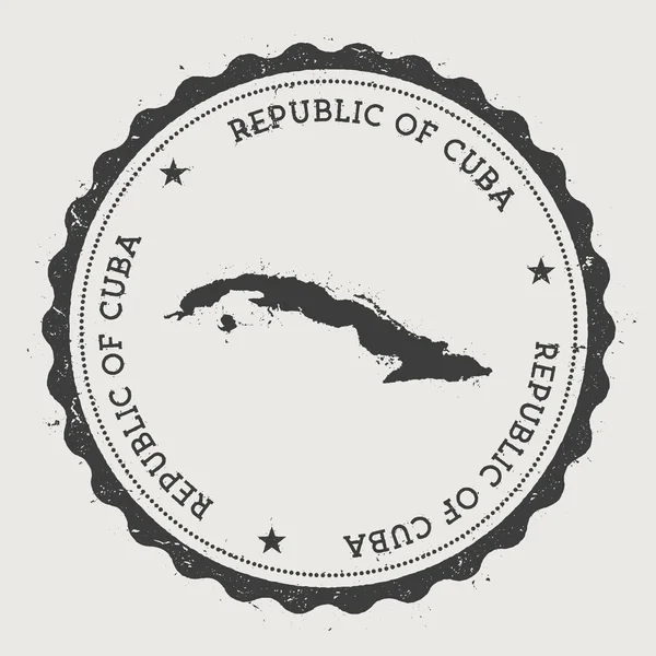 Cuba timbre en caoutchouc rond hipster avec carte du pays . — Image vectorielle