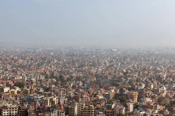 Swayambhunath tapınağından Katmandu Nepal sermaye üzerinden havadan görünümü.