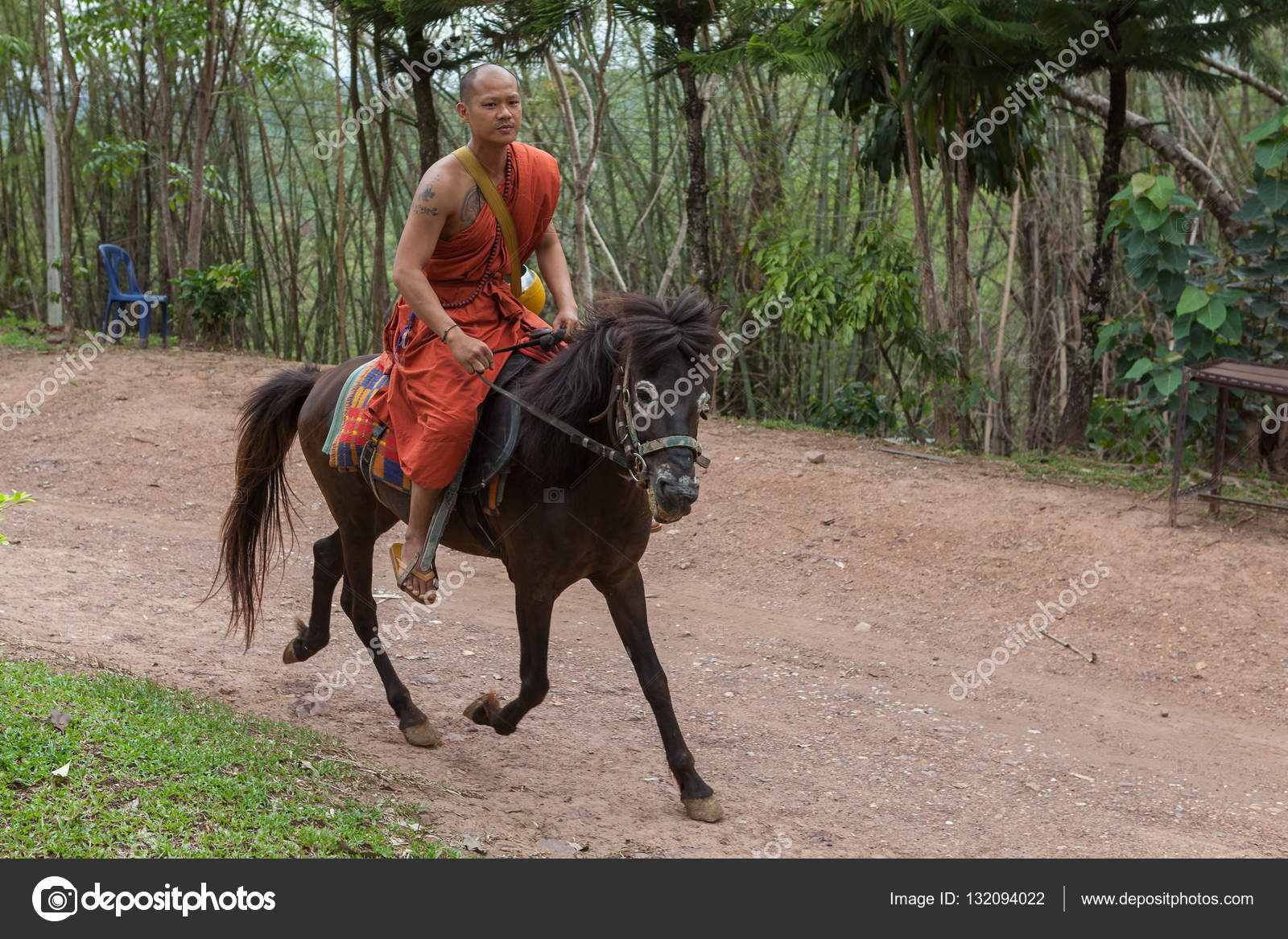 CHIANG RAI, THAILAND - May 21, 2016: Young Buddhist Monk Fast.