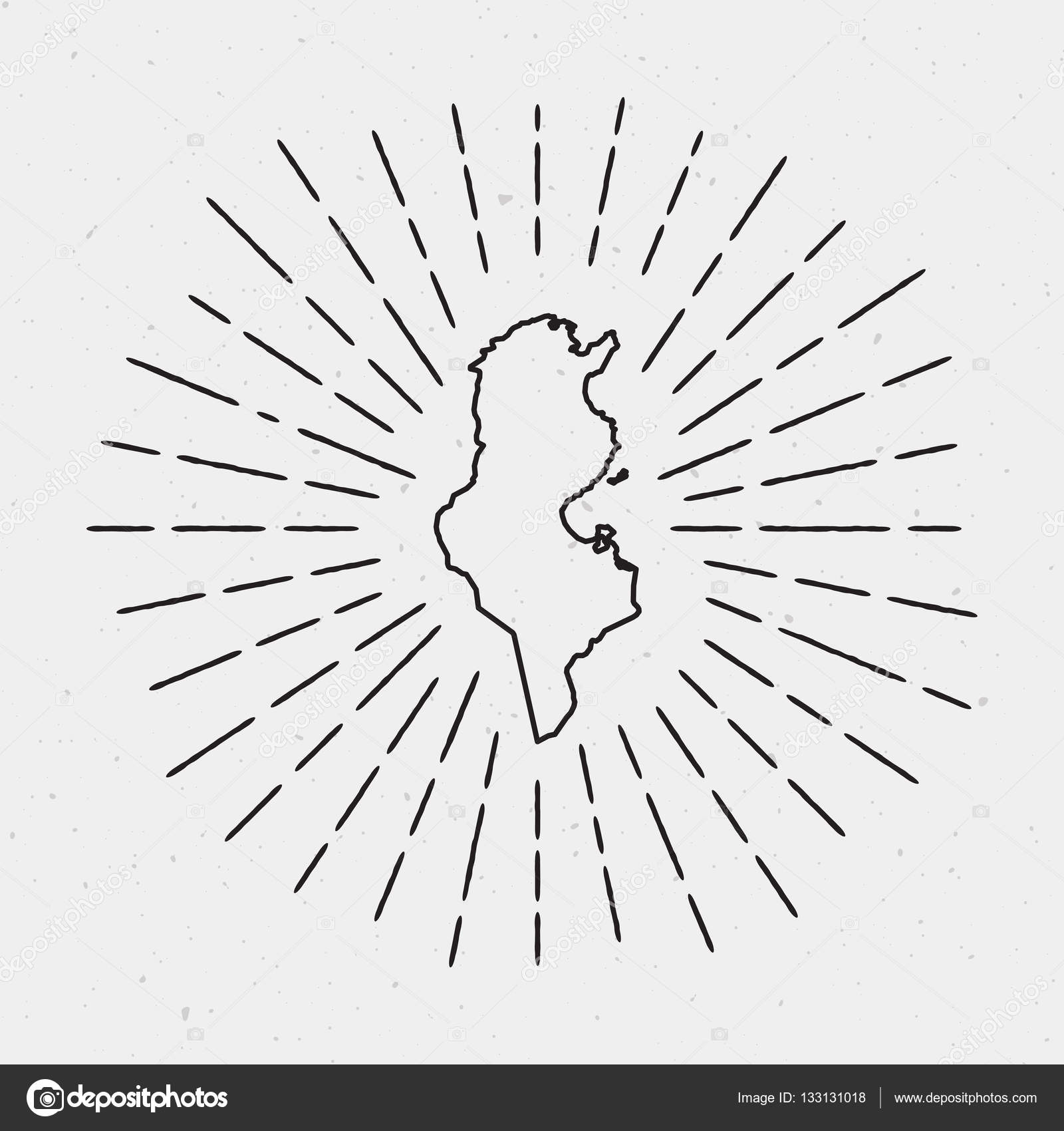 Tunisia mappa disegnata a mano Immagini Vettoriali Stock | Depositphotos