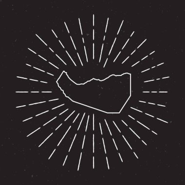 Somaliland vektör harita anahat Vintage Sunburst kenarlıklı.