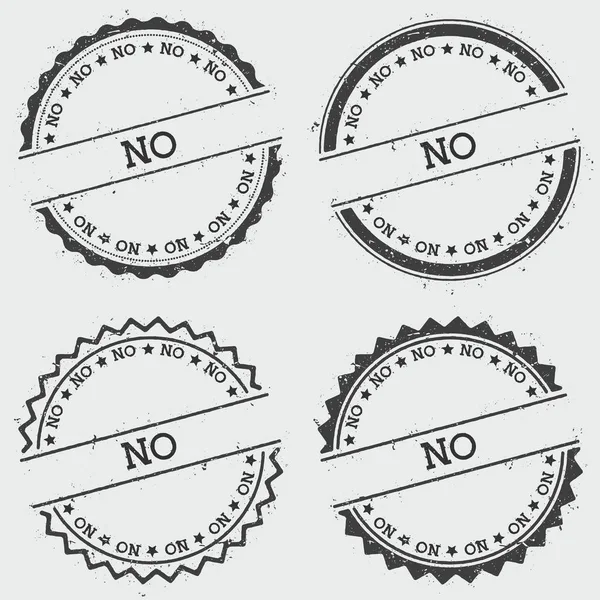 Kein Abzeichenstempel isoliert auf weißem Hintergrund grunge rundes Hipster-Siegel mit Texttintenstruktur und — Stockvektor