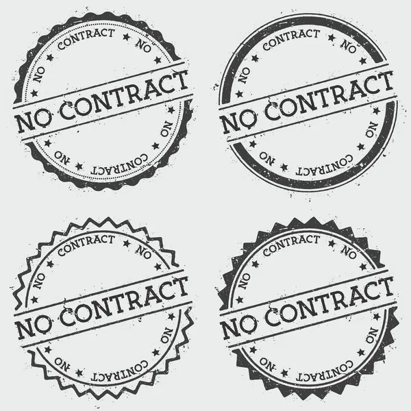 Nincs szerződés insignia bélyegző elszigetelt fehér background Grunge kerek csípő pecsét tinta szöveg — Stock Vector