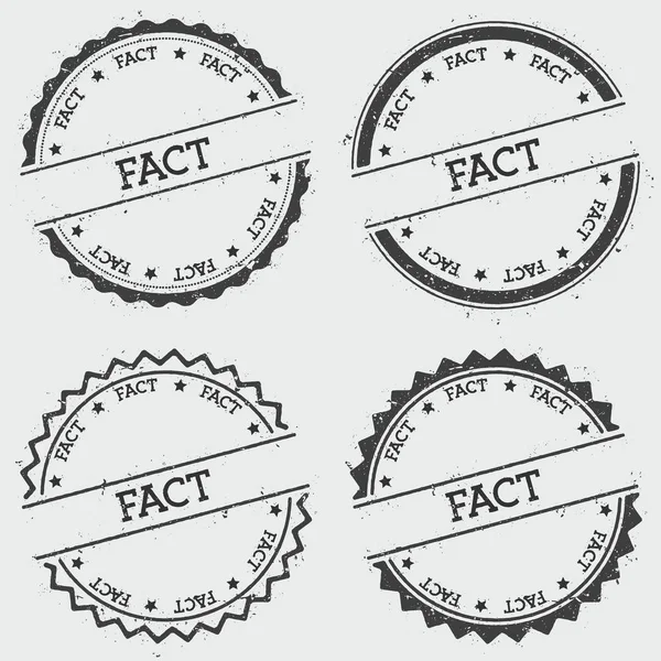 Tatsache Abzeichen Stempel isoliert auf weißem Hintergrund Grunge runde Hipster Siegel mit Textfarbe Textur — Stockvektor