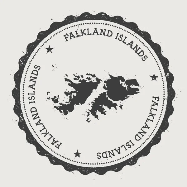 Malvinas de las Islas Malvinas hipster ronda sello de goma con mapa del país Vintage sello de pasaporte con — Vector de stock