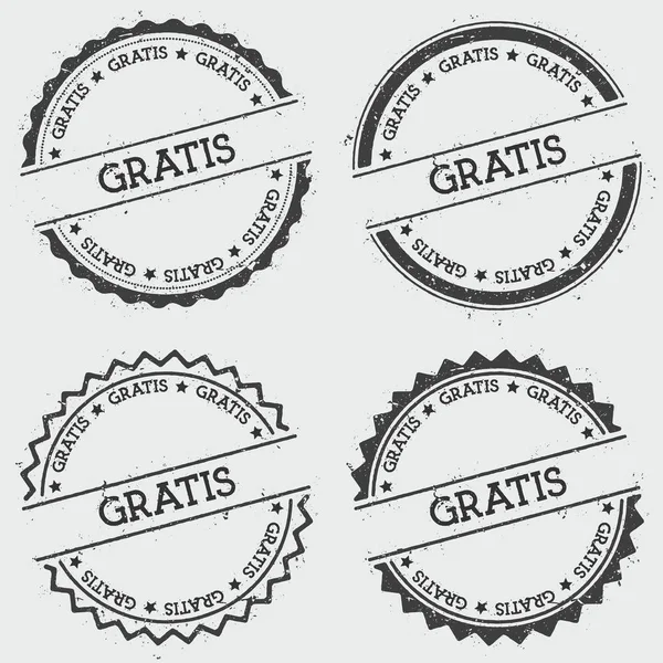 Gratis-Abzeichen-Stempel isoliert auf weißem Hintergrund grunge rundes Hipster-Siegel mit Textintenstruktur — Stockvektor