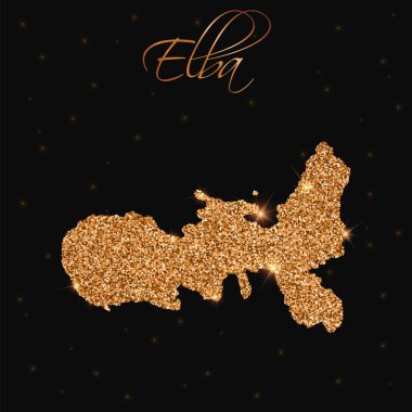 Elba harita altın glitter lüks tasarım öğesi vektör çizim ile dolu