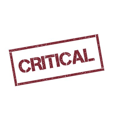 Kritik dikdörtgen damga dokulu kırmızı mühür ile izole beyaz arka plan vektör üzerinde metin