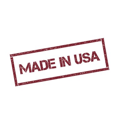 ABD'de yapılan dikdörtgen damga dokulu kırmızı mühür ile izole beyaz arka plan vektör üzerinde metin