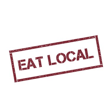 Beyaz arka plan vektör izole metin ile yerel dikdörtgen damga dokulu kırmızı mühür yemek