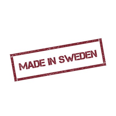 Made in Sweden rectangular stamp Textured red seal with text isolated on white background vector clipart