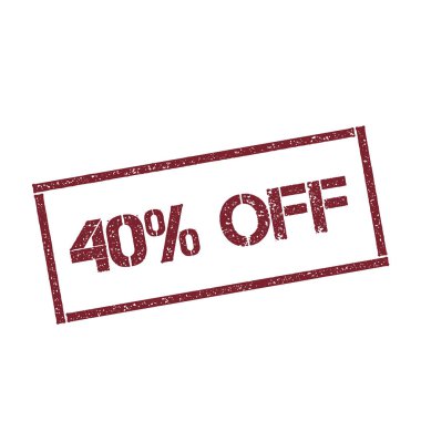 40 dikdörtgen damga dokulu kırmızı mühür izole beyaz arka plan vektör üzerinde metin ile kapalı