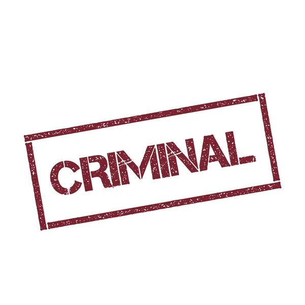 Criminale timbro rettangolare Textured sigillo rosso con testo isolato su sfondo bianco vettore — Vettoriale Stock