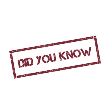 Beyaz arka plan vektör izole metin ile dikdörtgen damga dokulu kırmızı mühür biliyor muydun