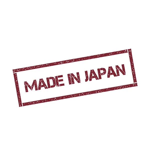 Сделано в Японии прямоугольная марка Текстурированная красная печать с текстом, изолированным на белом фоне вектора — стоковый вектор