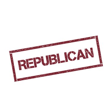 Cumhuriyet dikdörtgen damga dokulu kırmızı mühür ile izole beyaz arka plan vektör üzerinde metin