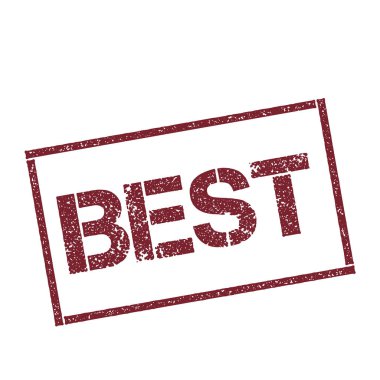 En iyi dikdörtgen damga dokulu kırmızı mühür ile izole beyaz arka plan vektör üzerinde metin