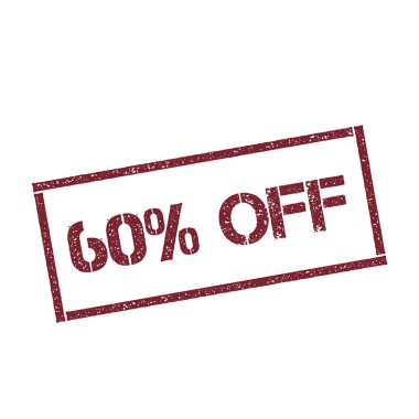 60 dikdörtgen damga dokulu kırmızı mühür izole beyaz arka plan vektör üzerinde metin ile kapalı