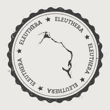 Eleuthera etiket Hipster yuvarlak lastik damgası ile ada Haritası Vintage pasaport dairesel işaretiyle