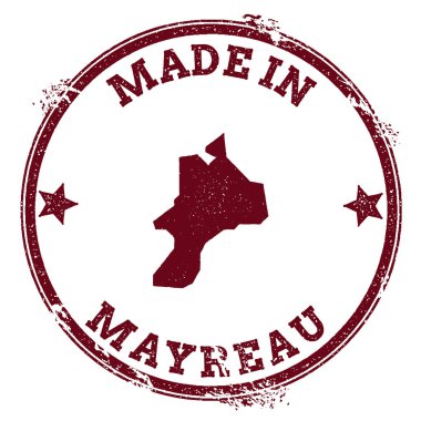 Mayreau Vintage ada harita etiket Grunge lastik damgası Made ile metin mühür ve anahat göster