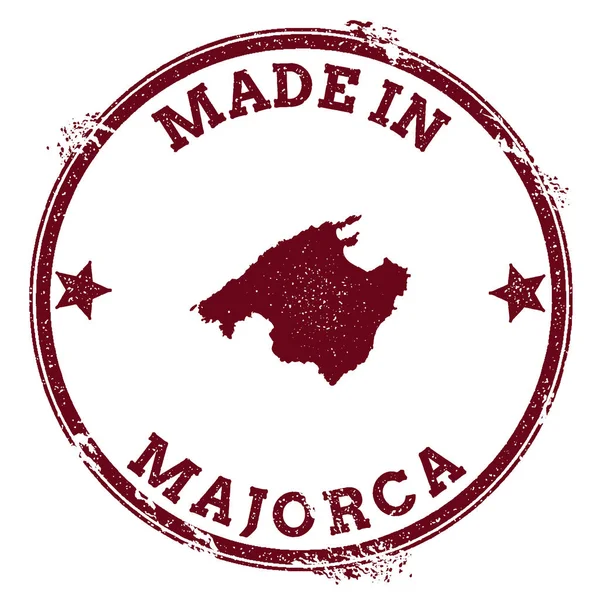 Selo de Maiorca Vintage ilha mapa adesivo selo de borracha Grunge com Made in texto e mapa esboço —  Vetores de Stock