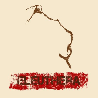 Eleuthera sıkıntılı Grunge vatansever poster dokulu Adası mürekkep damgası ve rulo boya ile göster