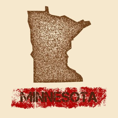 Minnesota sıkıntılı Grunge vatansever poster dokulu devlet mürekkep damgası ve rulo boya ile göster