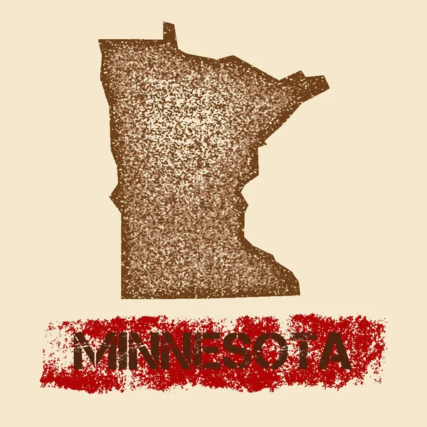 Minnesota sıkıntılı Grunge vatansever poster dokulu devlet mürekkep damgası ve rulo boya ile göster