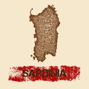 Sardunya sıkıntılı Grunge vatansever poster dokulu Adası mürekkep damgası ve rulo boya ile göster