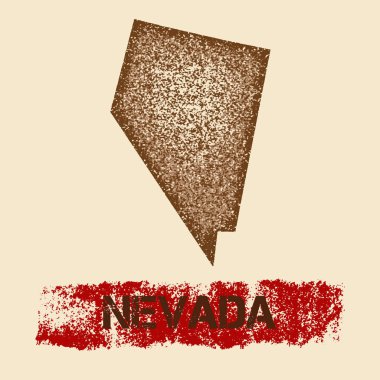 Nevada sıkıntılı harita Grunge vatansever poster dokulu devlet mürekkep damgası ve silindir ile boya işareti