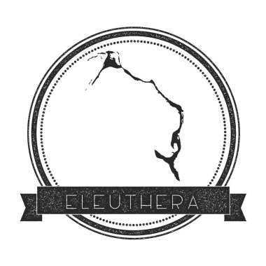 Eleuthera harita damga Retro sıkıntılı Insignia Hipster rozeti ile metin afiş Adası vektör yuvarlak