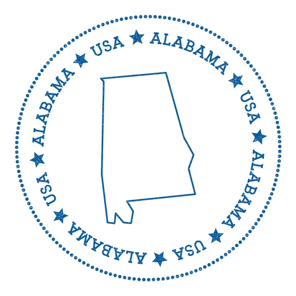 Alabama vektor karta klistermärke Hipster och retrostil badge med Alabama karta minimalistisk insignier — Stock vektor