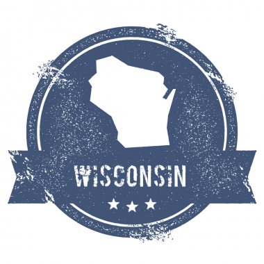 Wisconsin işaretlemek lastik damga adı ve Wisconsin vektör çizim Haritası olabilir seyahat