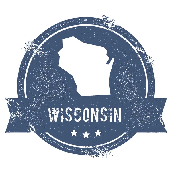 Wisconsin markieren Reisegummistempel mit dem Namen und der Karte von wisconsin Vektor Illustration kann sein — Stockvektor