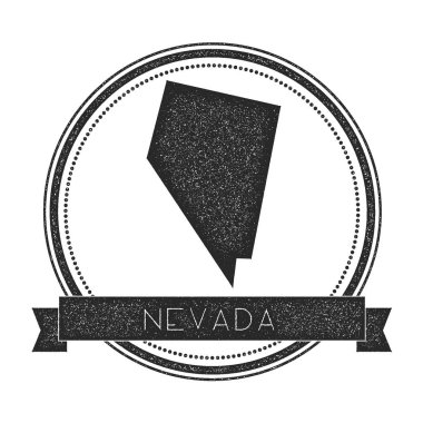 Nevada vektör harita damga Retro Insignia bizimle devlet harita Hipster yuvarlak lastik damgası sıkıntılı.