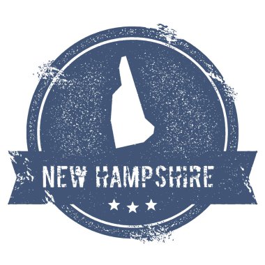 New Hampshire işaretlemek seyahat lastik damga adı ve New Hampshire vektör çizim Haritası