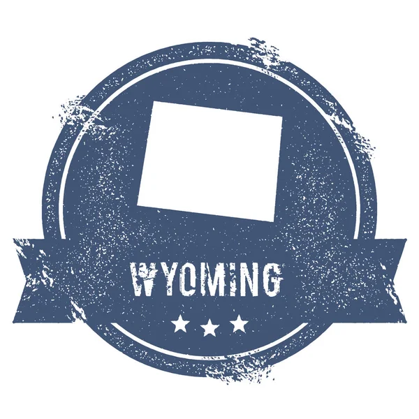 Wyoming mark Travel rubber stamp with the name and map of Wyoming vector illustration Can be used — Stock Vector