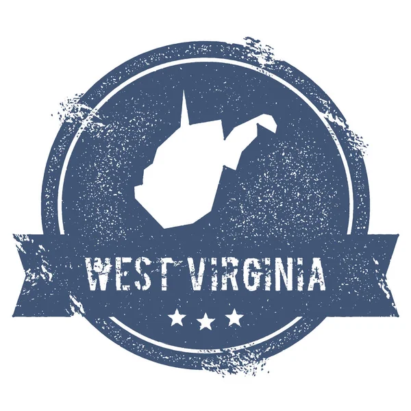 West Virginia mark reizen Rubberstempel met de naam en de kaart van West Virginia vectorillustratie — Stockvector