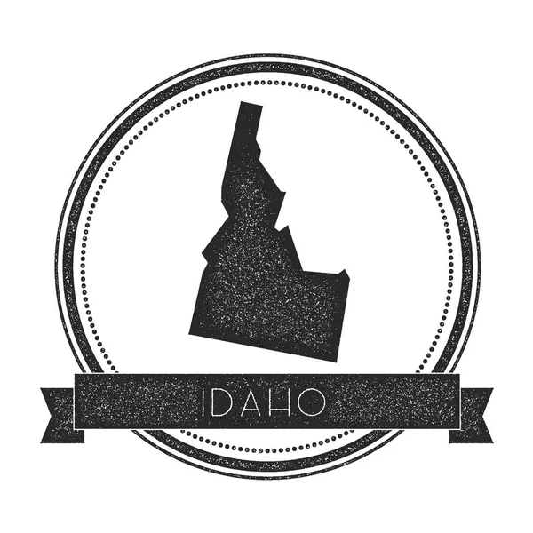 Idaho timbro mappa vettoriale Retro insegne in difficoltà con Stati Uniti mappa di stato Hipster timbro di gomma rotonda con — Vettoriale Stock