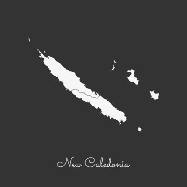 Yeni Kaledonya bölgesi harita beyaz anahat Yeni Kaledonya bölgeleri gri arka plan detaylı haritada