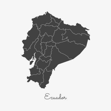 Ekvator bölgesi Haritası ayrıntılı haritası Ekvator bölgeleri vektör beyaz arka plan üzerinde gri anahat