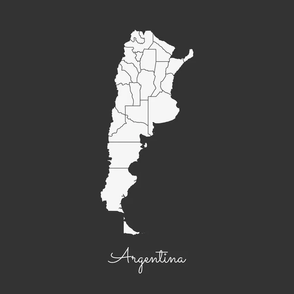 아르헨티나 지역 벡터의 회색 배경 상세한 지도에 아르헨티나 지역 지도 백색 개요 — 스톡 벡터