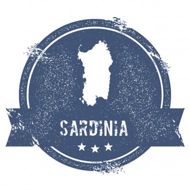Sardunya logo işareti seyahat lastik damga adı ve ada vektör çizim Haritası olabilir