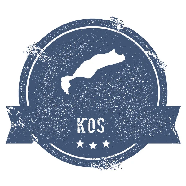 Signo del logotipo de Kos Sello de goma de viaje con el nombre y el mapa de la ilustración del vector de la isla Se puede utilizar — Vector de stock