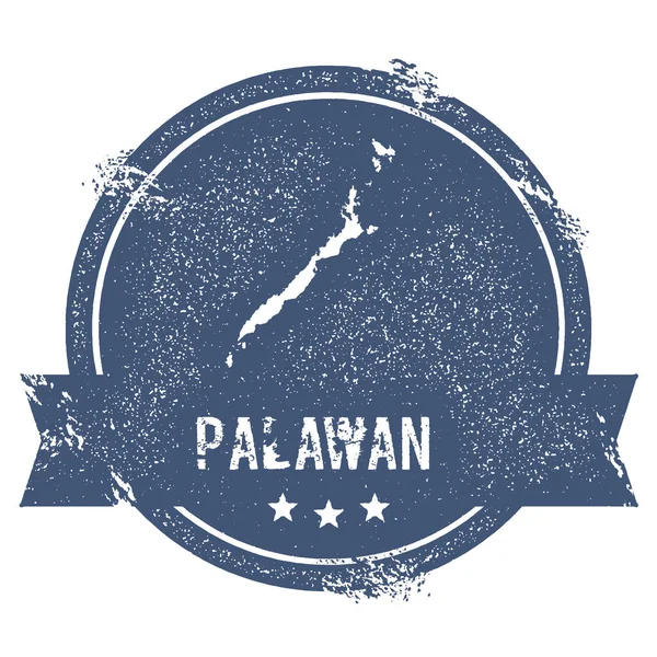 Palawan logotipo signo Viaje sello de goma con el nombre y el mapa de la isla vector ilustración Puede ser — Vector de stock